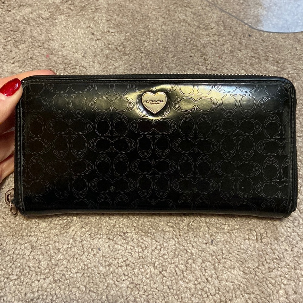 Black Coach zip wallet